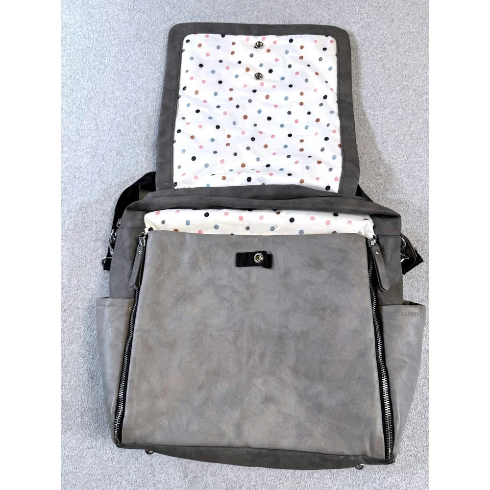 Petunia Pickle Bottom Diaper Bag Backpack Gray Changing Pad Included Baby Bag